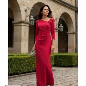 Jessica Howard One Shoulder Burgundy Dress
